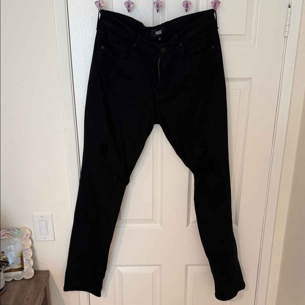 PAIGE Men's Dark Slim Lennox ripped Jeans